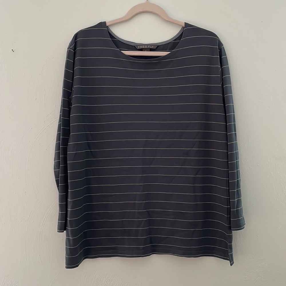 Striped 3/4 Sleeve FreeFly Top